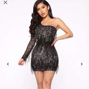 No Strings Attached Sequin Mini Dress – Black